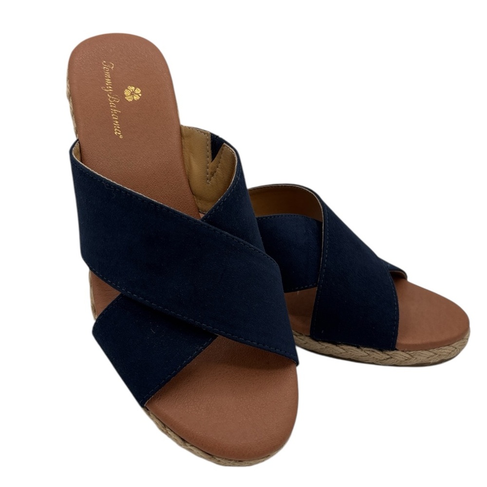 Tommy Bahama Women's Navy Espadrille Stacey Wedge Sandals Size 9
